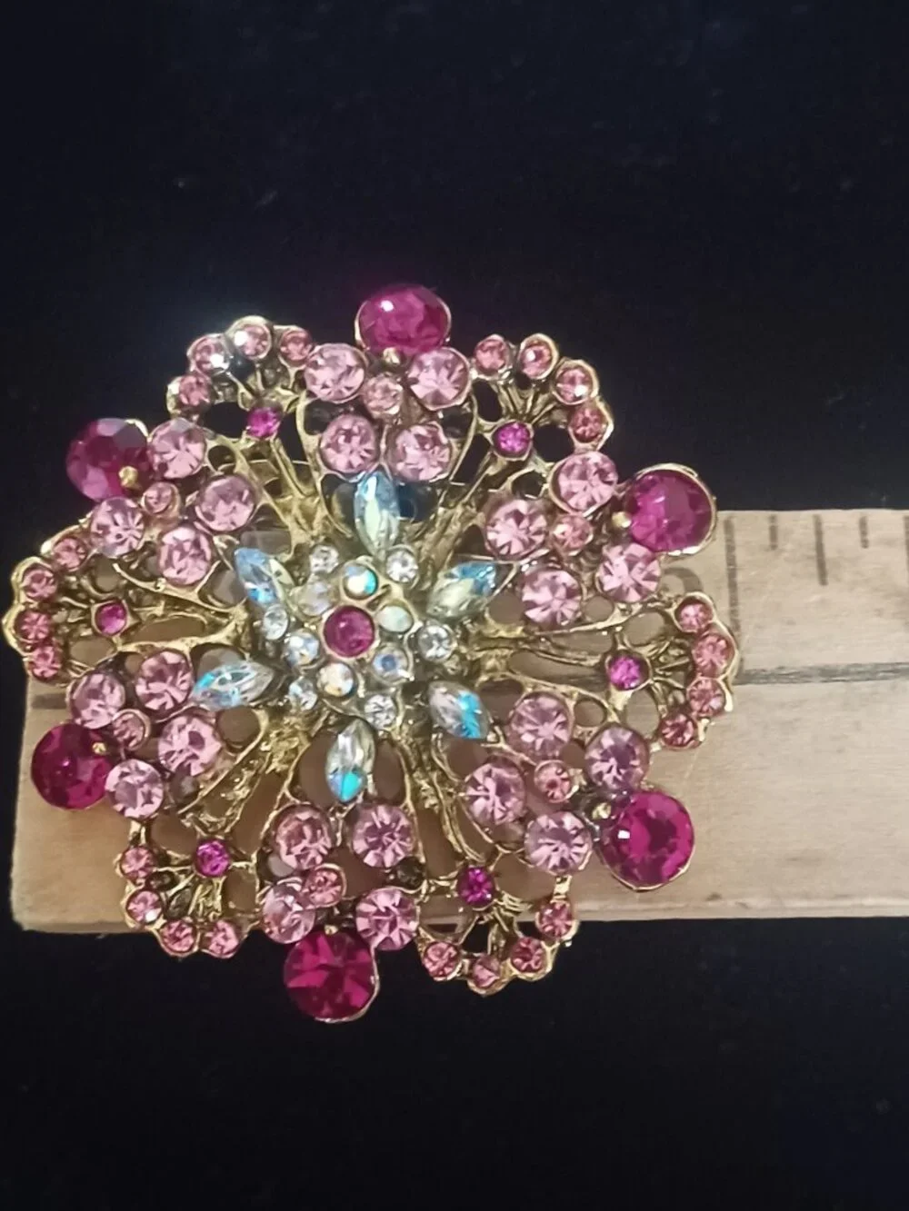 Beautiful Red and Gold Brooch